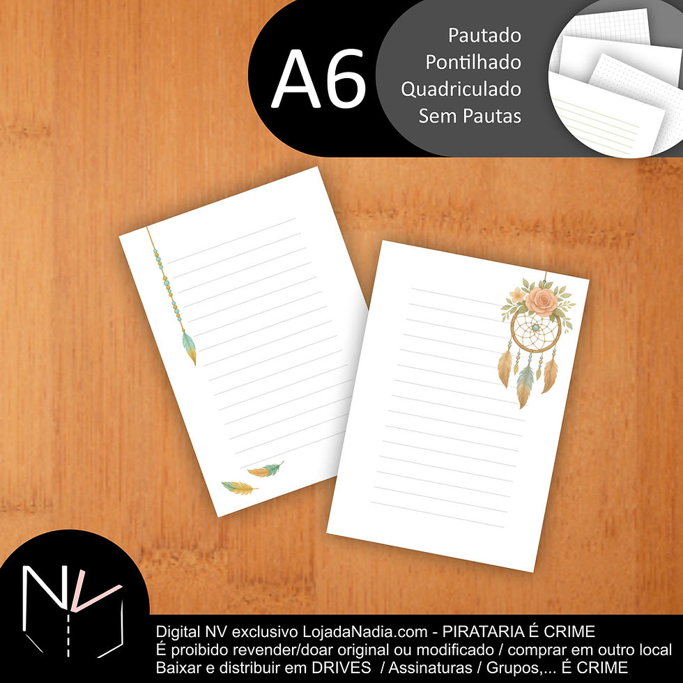 Miniatura: FILTRO DOS SONHOS  2 | KIT A5+A6 com 8 Miolos P+Q+Pt+SP  -  Col. Boho Luxo