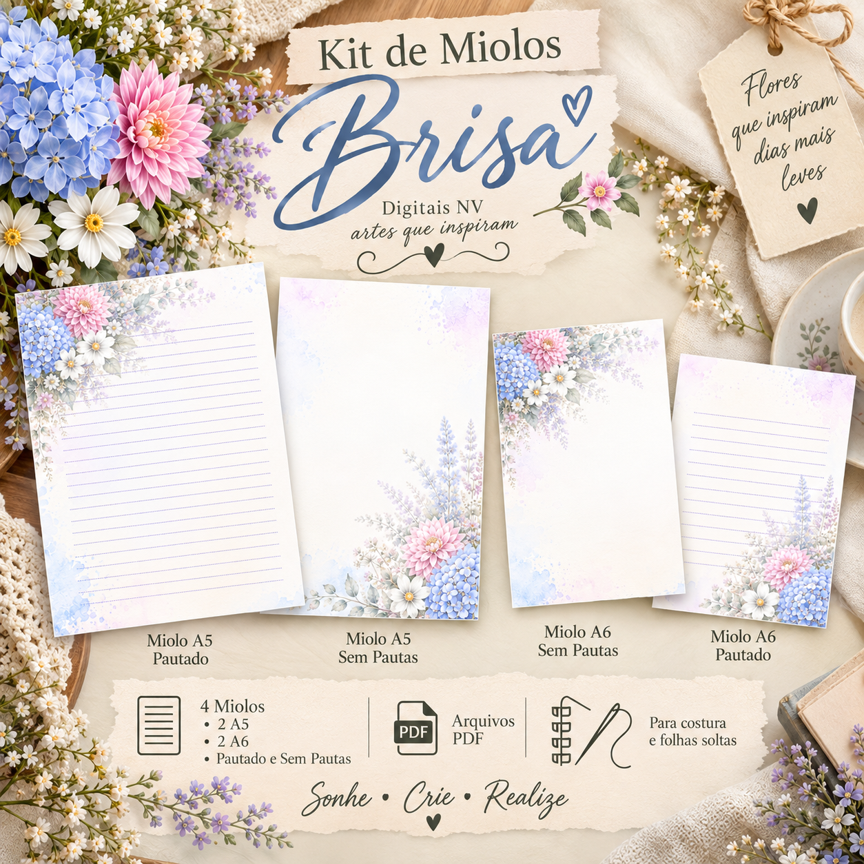 BRISA Suave | MIOLOS 4 A5+A6 - Girassol - Col Encantos da Primavera