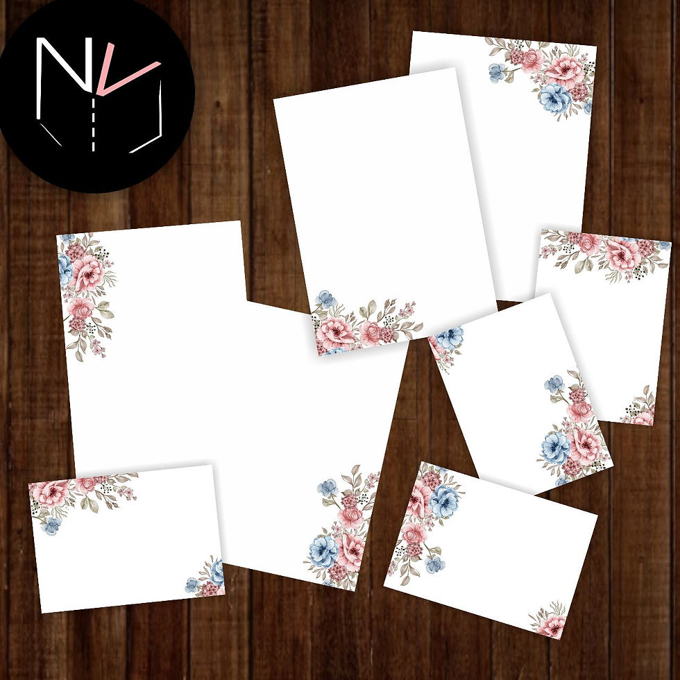 Miniatura: Kit Romantic Spring - Col Basics NV - 7 Papeis e Miolos A5+A6