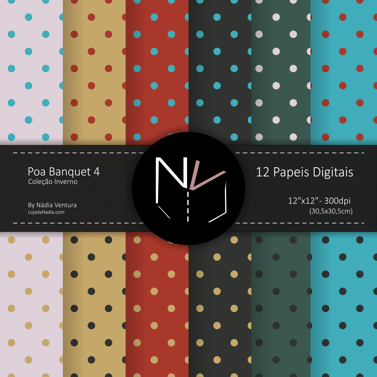Papeis Digitais Inverno - Poa Banquet 4