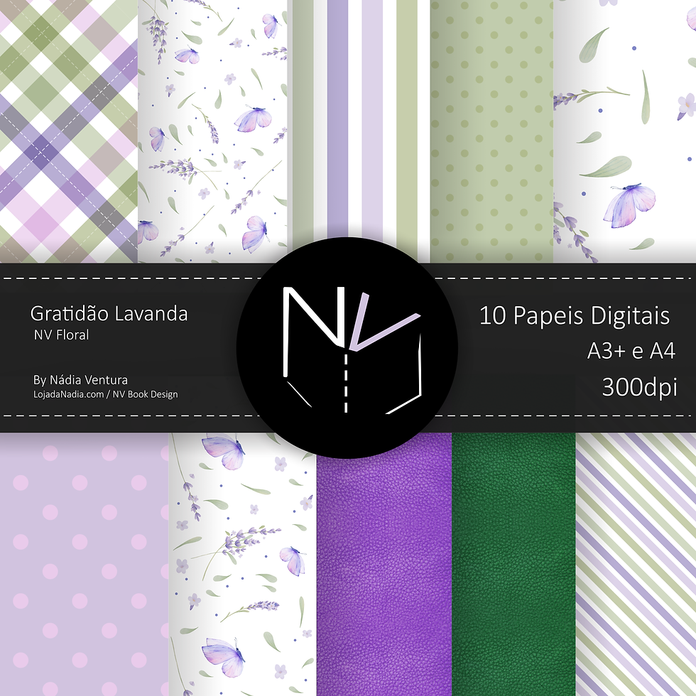 Miniatura: COMBO Floral Gratidão LAVANDA NV -Col.Floral -- 13 Cadernos+6 Capas + 10 Papeis