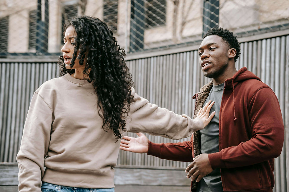 A couple in a tense outdoor argument, reflecting common issues addressed in couples therapy in Denver, CO and the importance of couples communication in Golden, CO with guidance from a relationship therapist in Golden, CO. Search for couples and relationship therapy to learn more. 80401 | 80007 | 80003