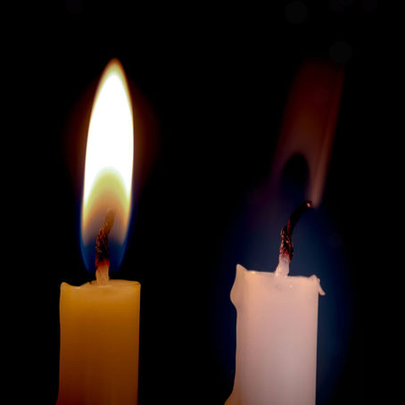 Picture of three candles burning and one candle burnt out, representing burnout fatigue | online therapy for burnout in denver | burnout therapist | burnout induced anxiety | Denver, Colorado | Mile High City | RiNO | Congress Park | DTC