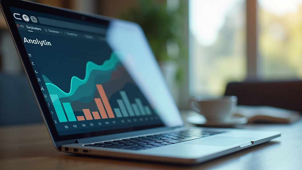 Close-up view of a laptop screen displaying SEO analytics