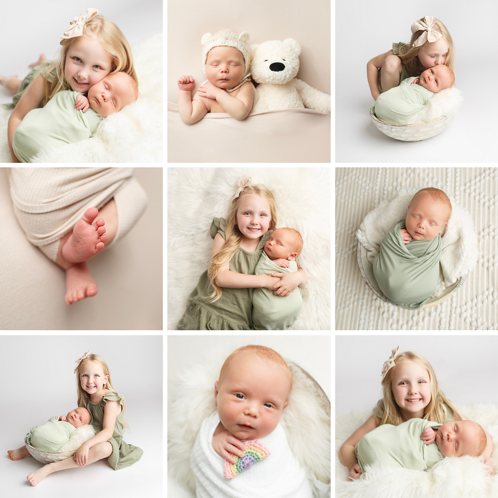 Sage Green & Cream Newborn Photos
