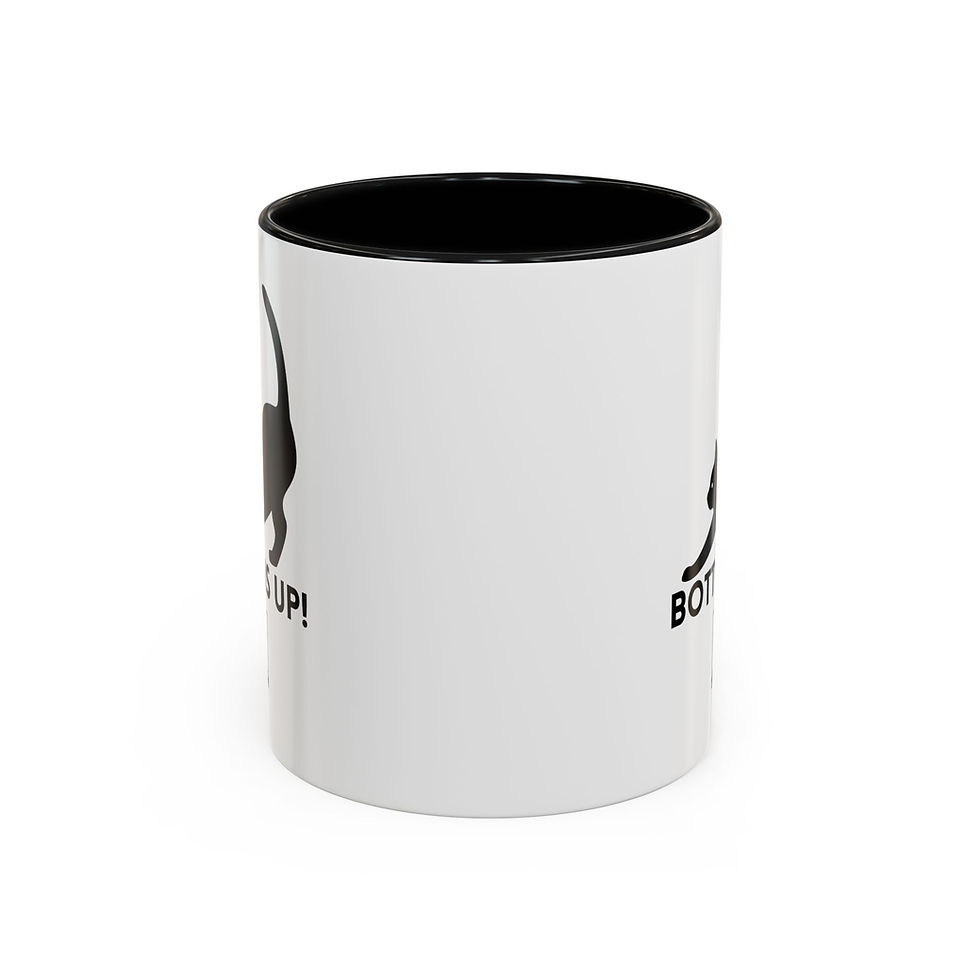 Thumbnail: Whimsical Cat Mug, Funny Cat Gift, Bottoms Up Coffee Cup, Cat Mom Gift Idea