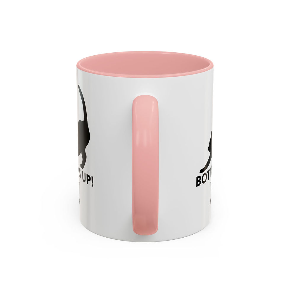 Thumbnail: Whimsical Cat Mug, Funny Cat Gift, Bottoms Up Coffee Cup, Cat Mom Gift Idea