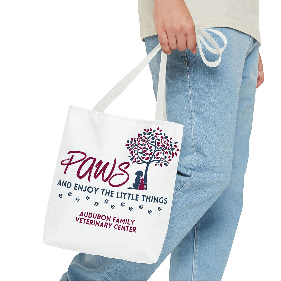 Thumbnail: Paw Print Tote Bag, Pet Care Tote, Eco-Friendly Bag, Enjoy the Little Things Bag