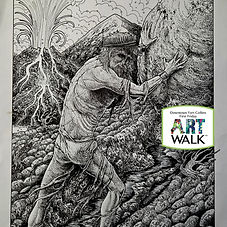 FIRST FRIDAY ART WALK PRINT MADE BY CULLEN PUFFER LINDEN STREET TATTOO COMPANY IN FORT COLLINS COLORADO
