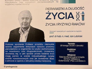 Wykład: Pierwiastki a długość życia i ryzyko raków - prof. Jan Lubiński