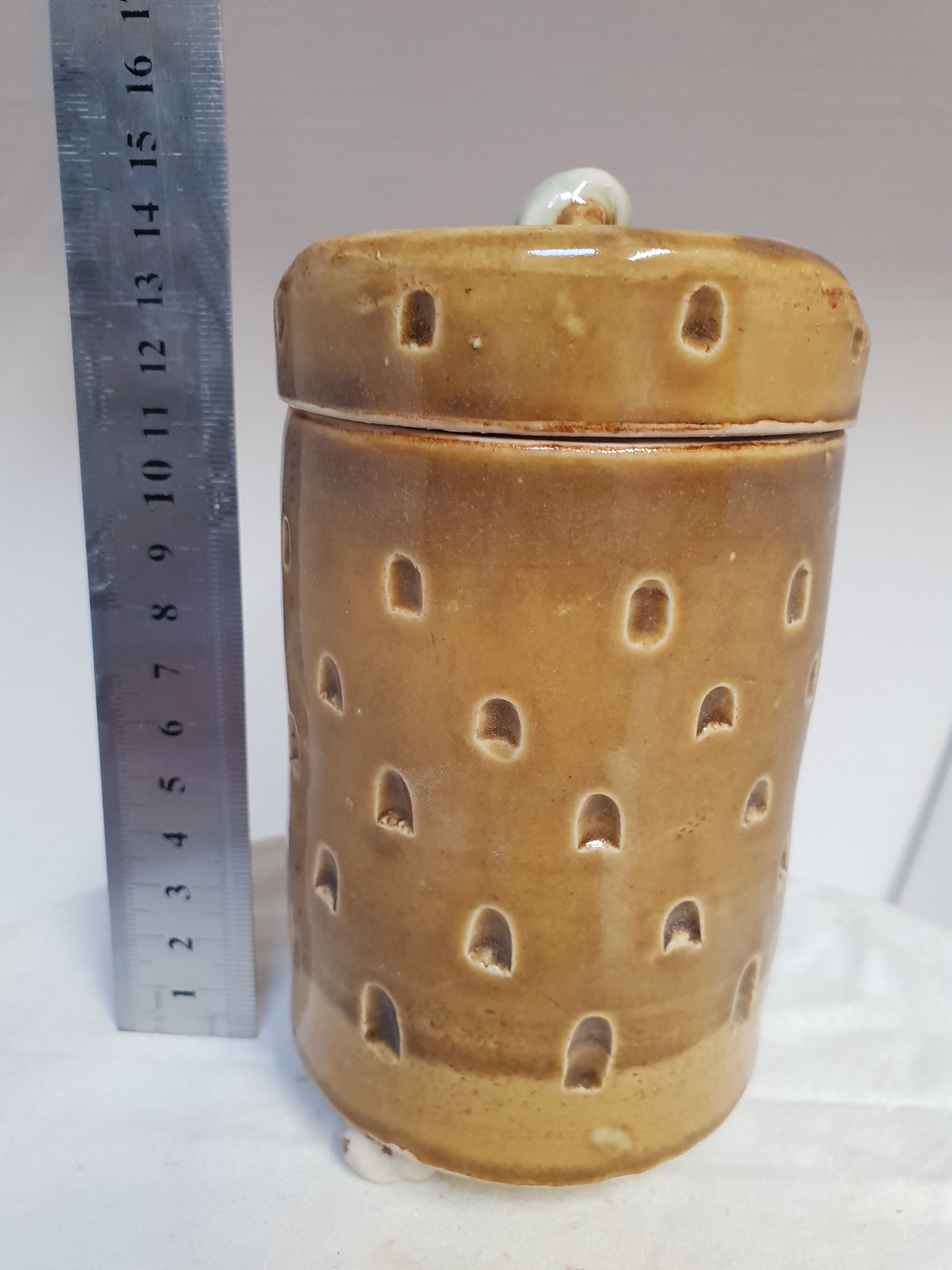 Dimpled Lidded jar