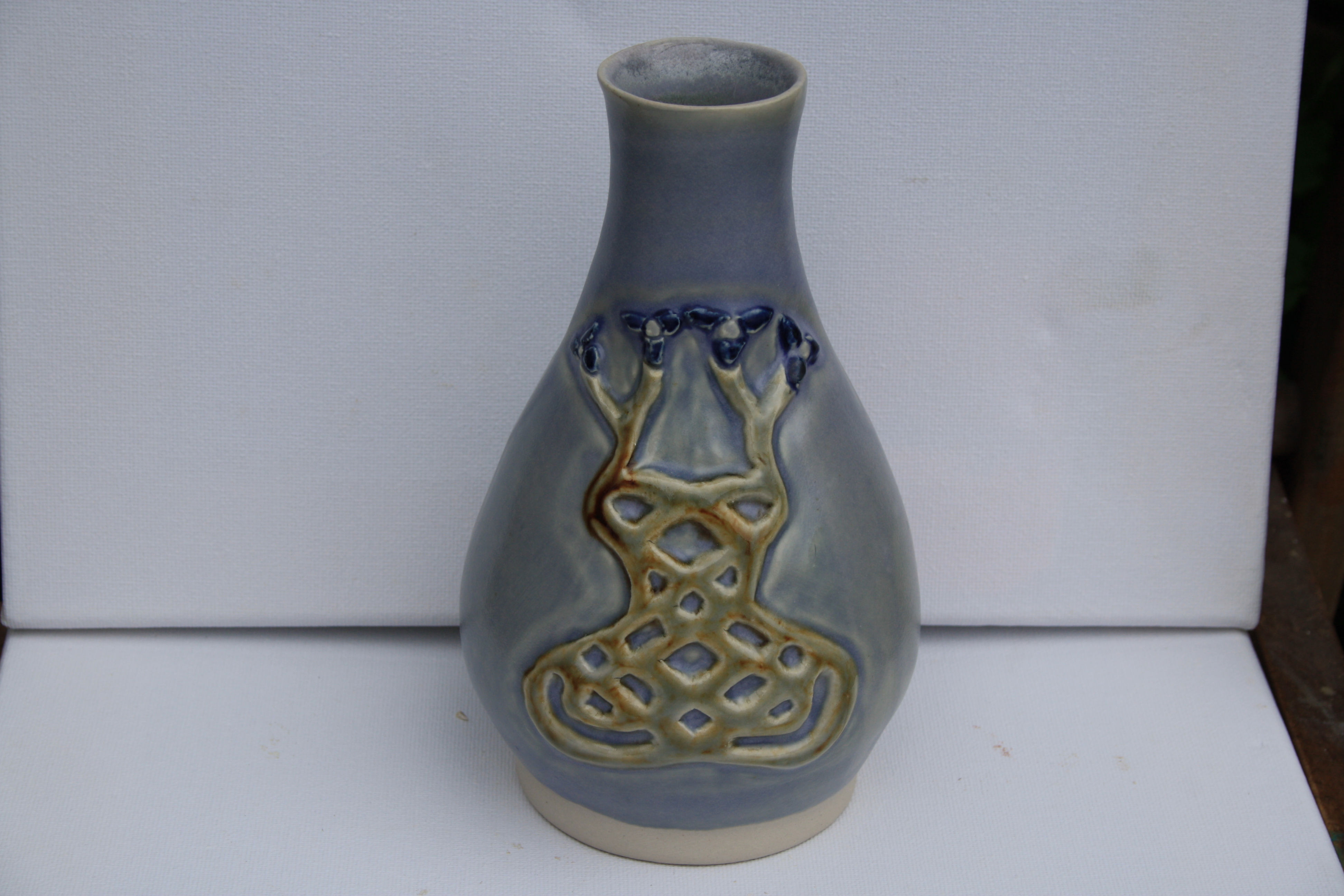 Lilac Celtic patterned vase