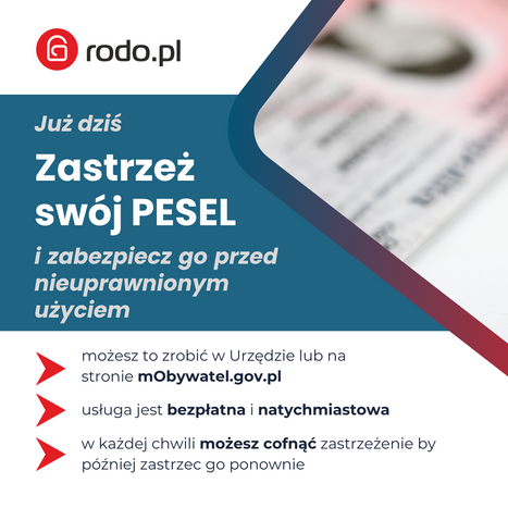 Zastrzeż swój PESEL!