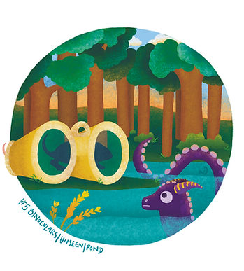 5 binoculars/unseen/pond