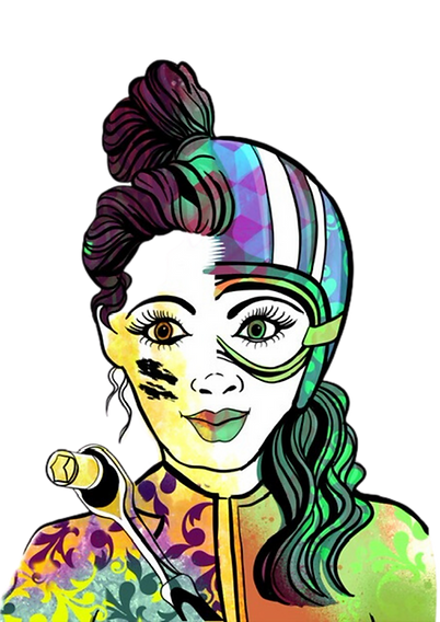 Illustrated female mechanic