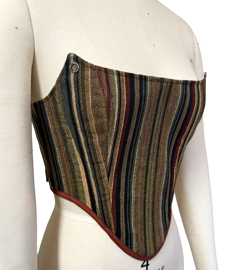 Thumbnail: The Earth-Tone Tapestry Corset Stays | Handmade Sustainable Top (S/M))
