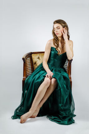 The Jayden Dress in emerald green
