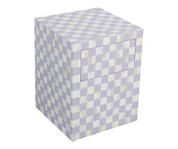 Bone Inlay Checkerboard 1 Drawer Bedside in Lilac Color
