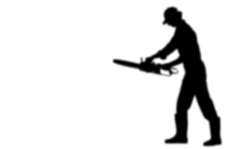 Silhouette qui tiens une tronçonneuse