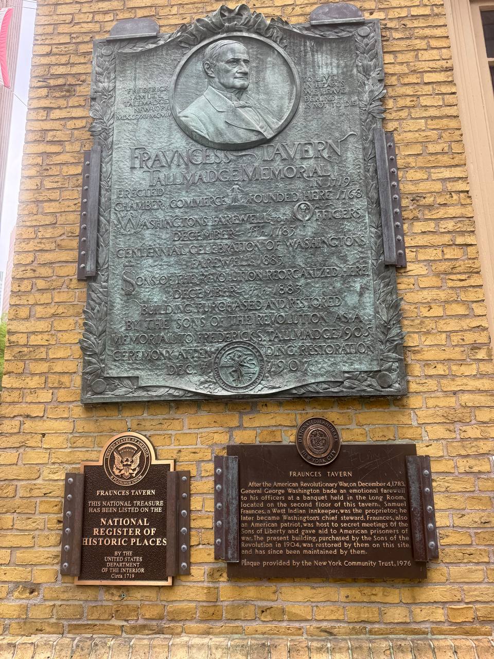 Fraunces Tavern — National Register of Historic Places, Washington's Farewell December 4, 1783
