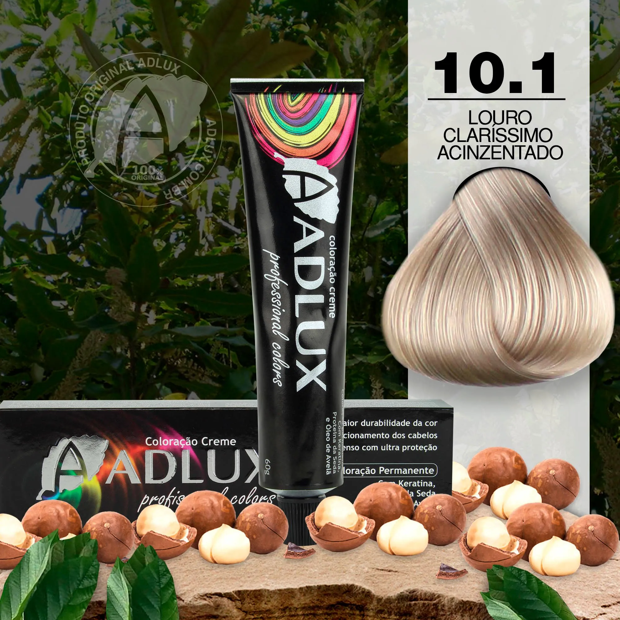Coloração Creme Adlux 10.1 Louro Claríssimo Acizentado – 60g