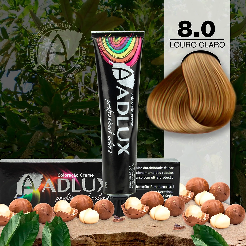 Coloração Creme Adlux 8.0 Louro Claro – 60g