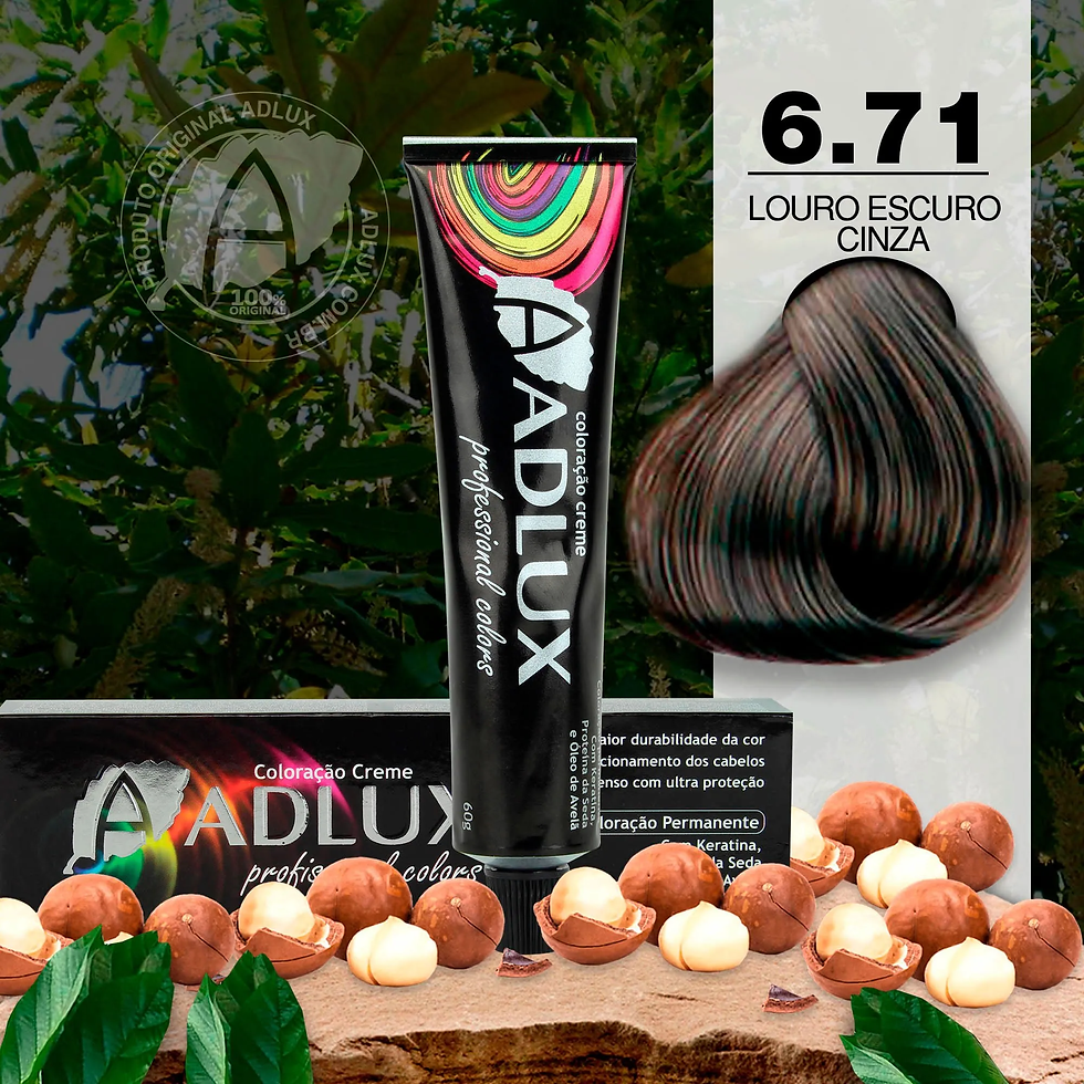 Coloração Creme Adlux 6.71 Louro Escuro Marrom Cinza – 60g