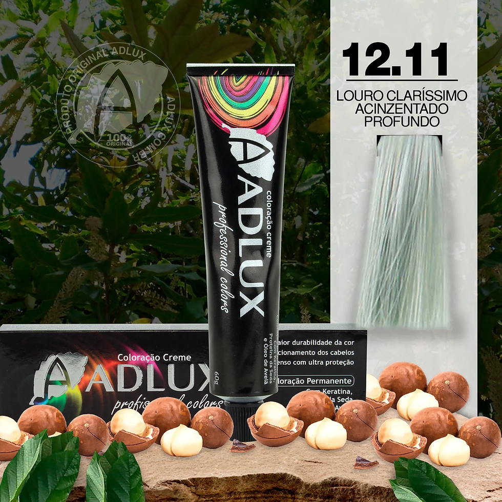 Coloração Creme Adlux 12.11 Louro Claríssimo Acinzentado Profundo – 60g