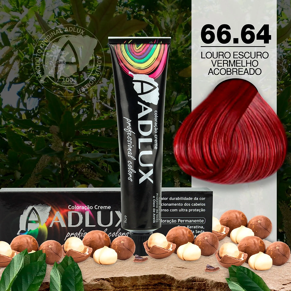 Coloração Creme Adlux 66.64 Louro Escuro Vermelho Acobreado – 60g