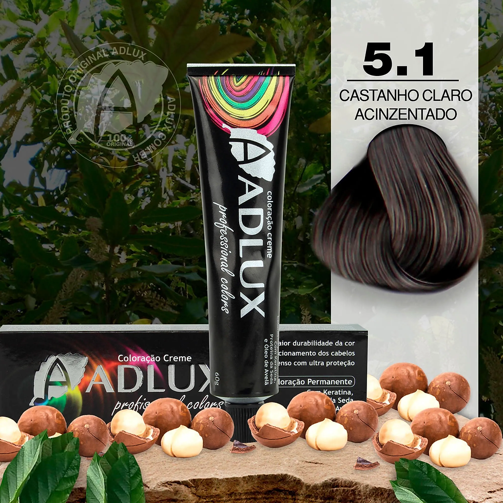 Coloração Creme Adlux 5.1 Castanho Claro Acinzentado – 60g