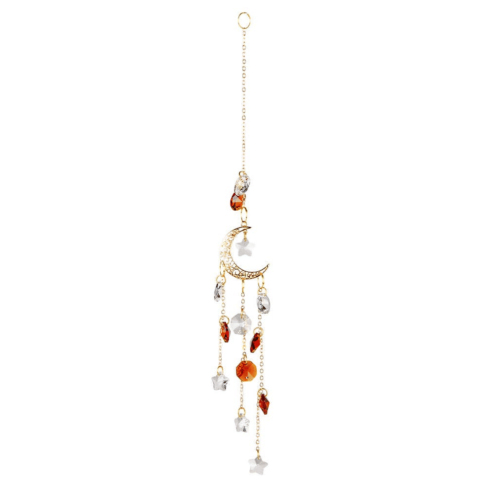 Benjamin International Moon with Amber Crystal Suncatcher Wall Decor