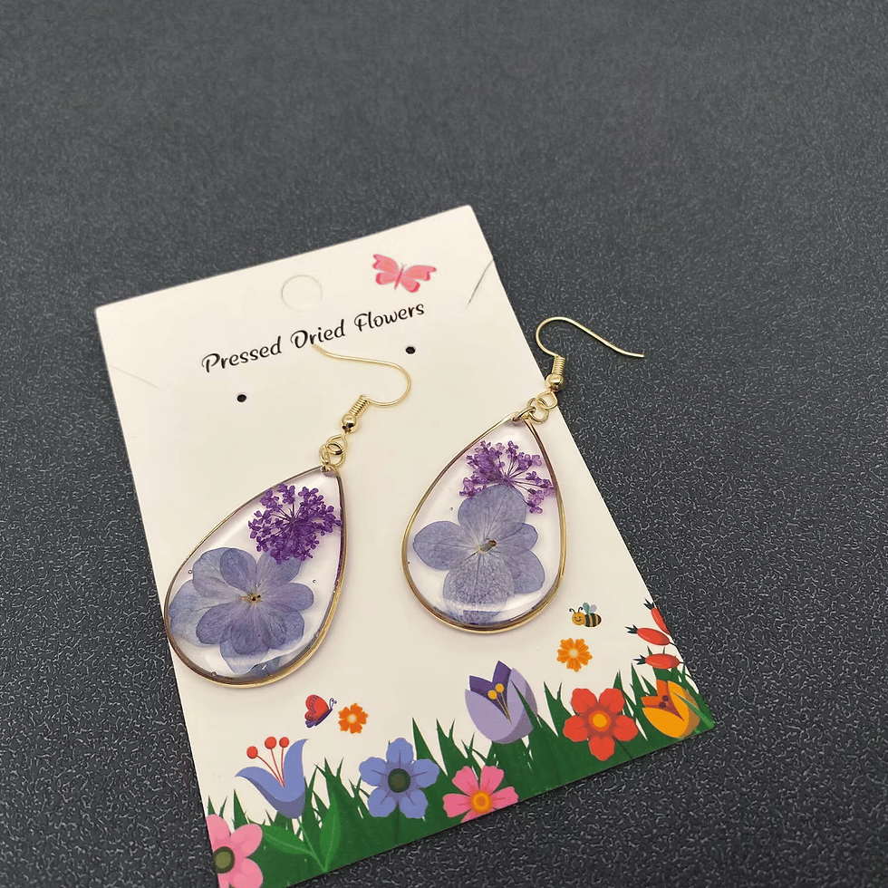 Thumbnail: Mio Queena Hydrangea and Queen Anne's Lace Drop Dangle Earrings