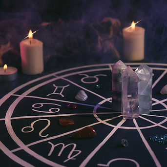 Cosmic-themed event decor for astrology entertainment in Kansas City