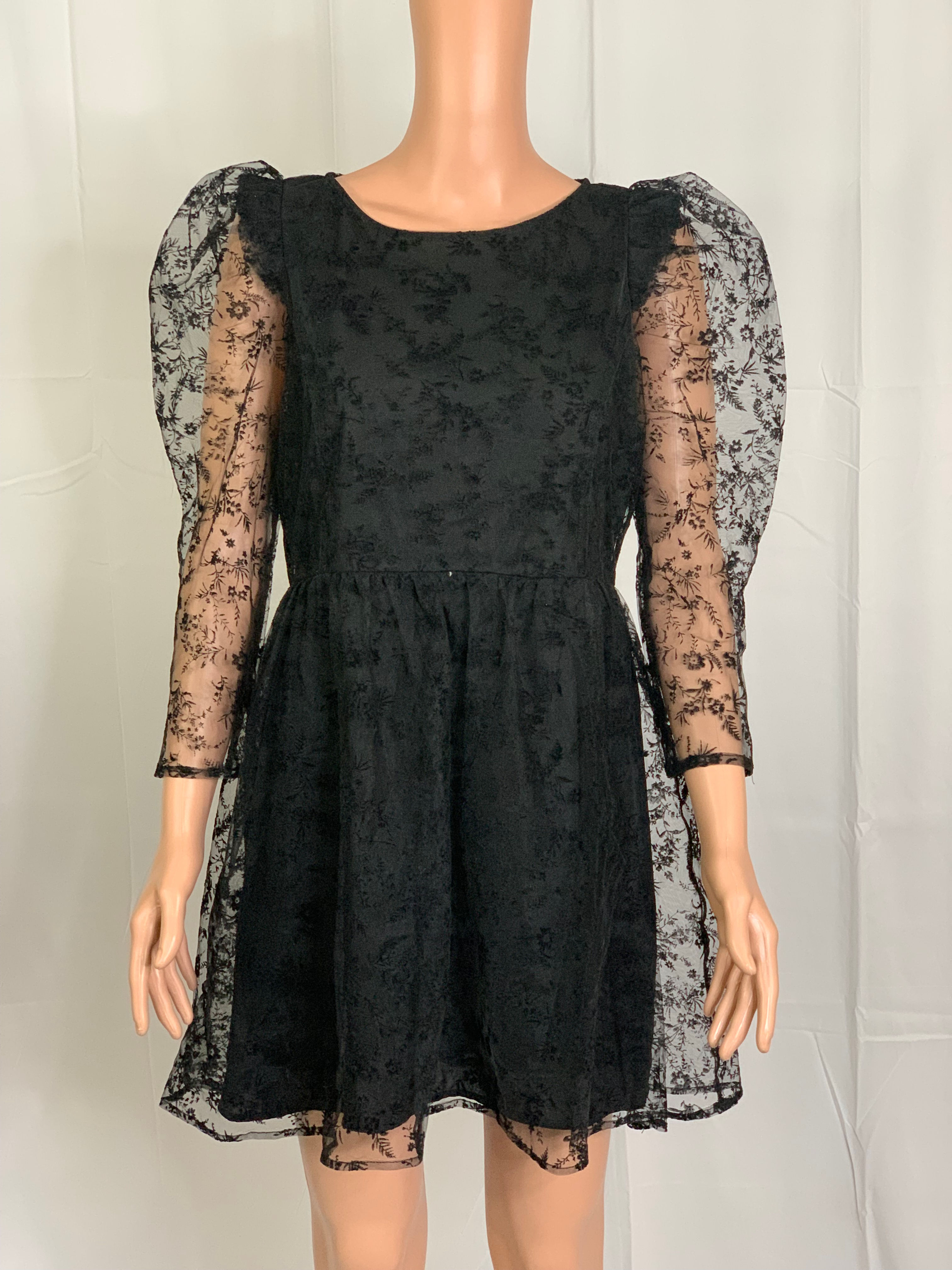 Zara Puff - Sleeve Babydoll Dress