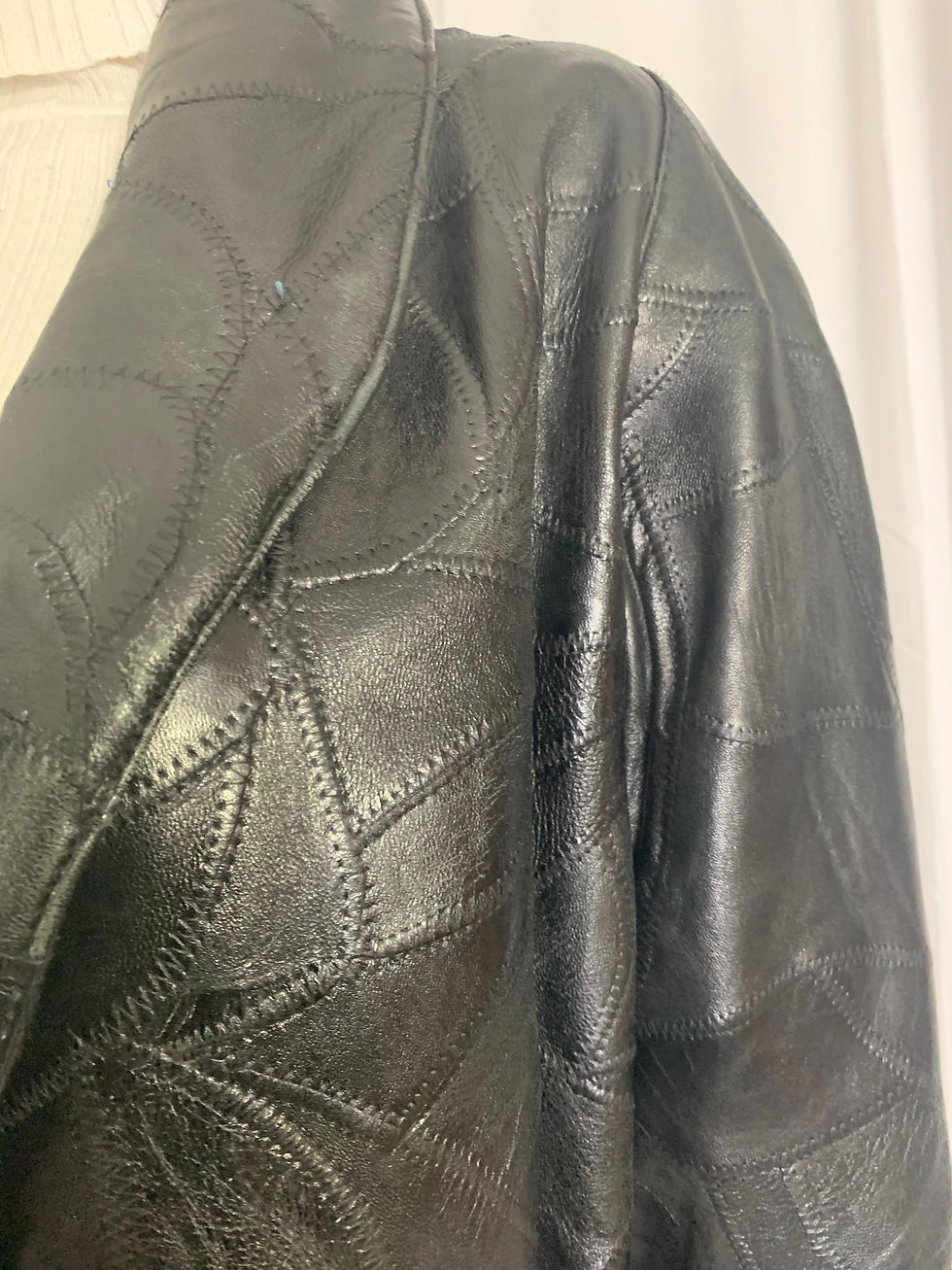 Thumbnail: Vintage 80s Italian Stone Design Leather Jacket
