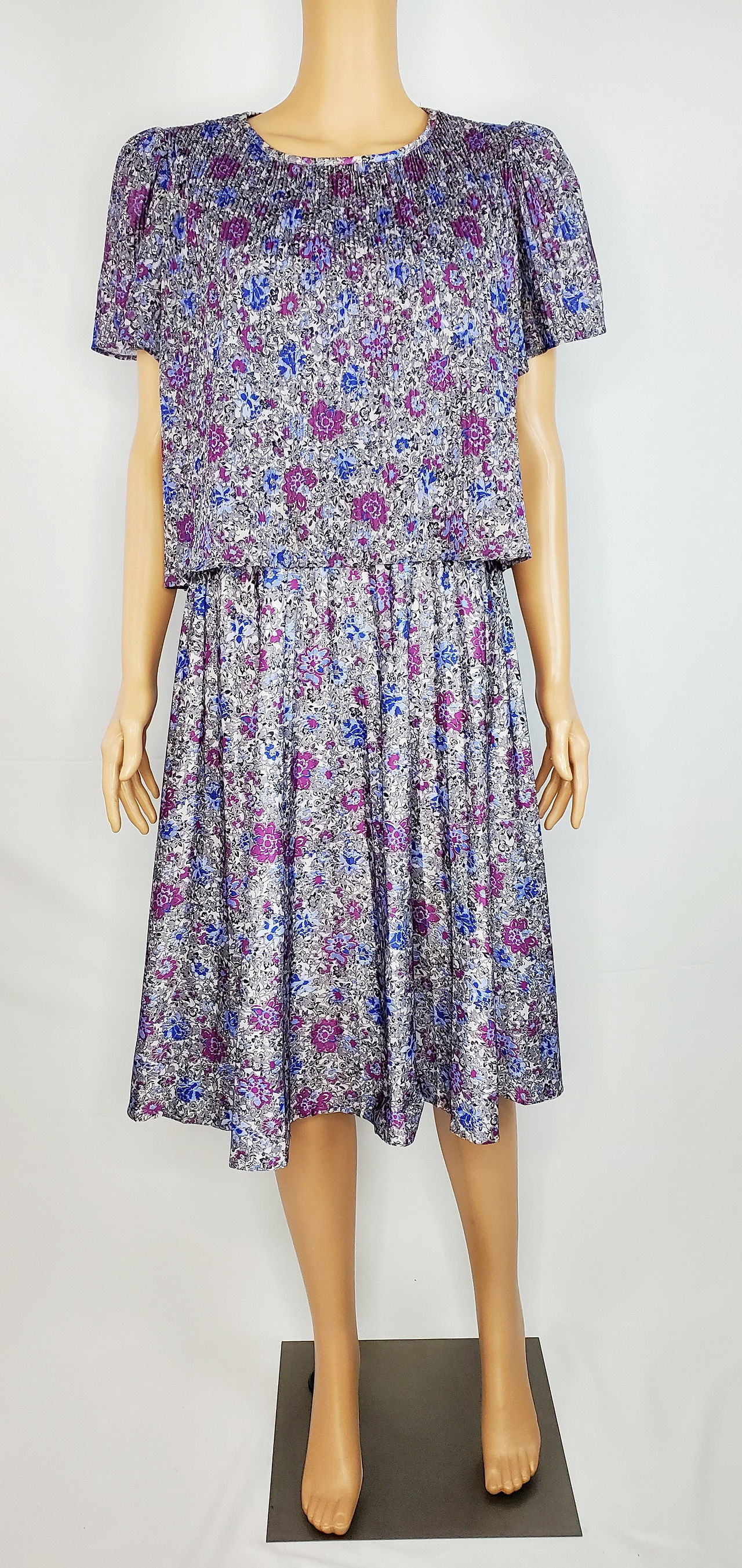 Vintage Floral Print Dress