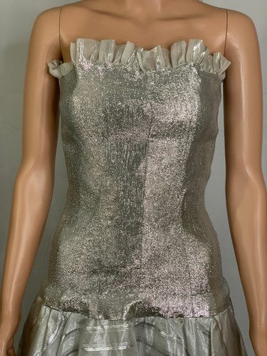 80s metallic dress 80s Victor Costa Metallic Dress