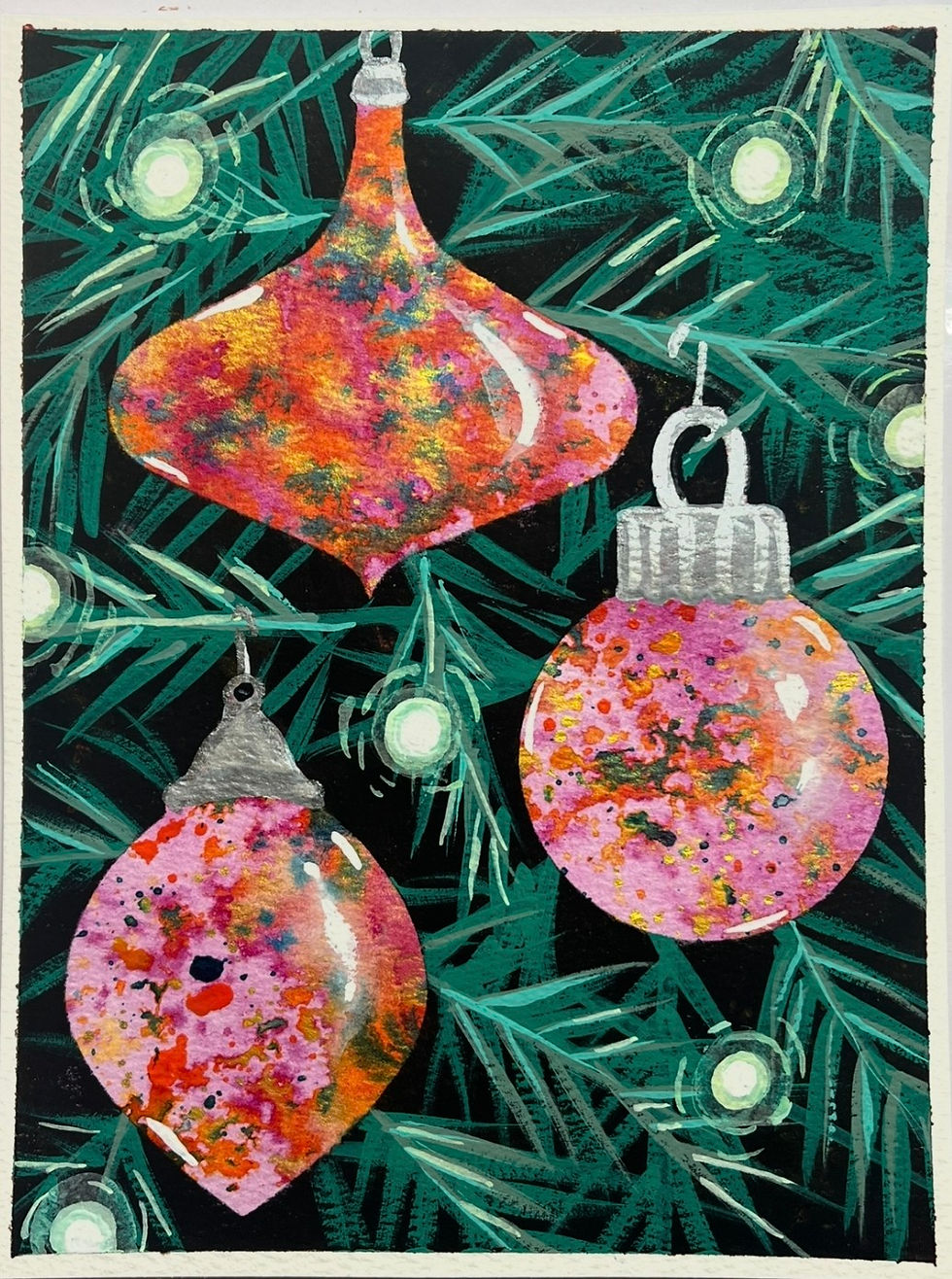 Christmas Ornaments Watercolor