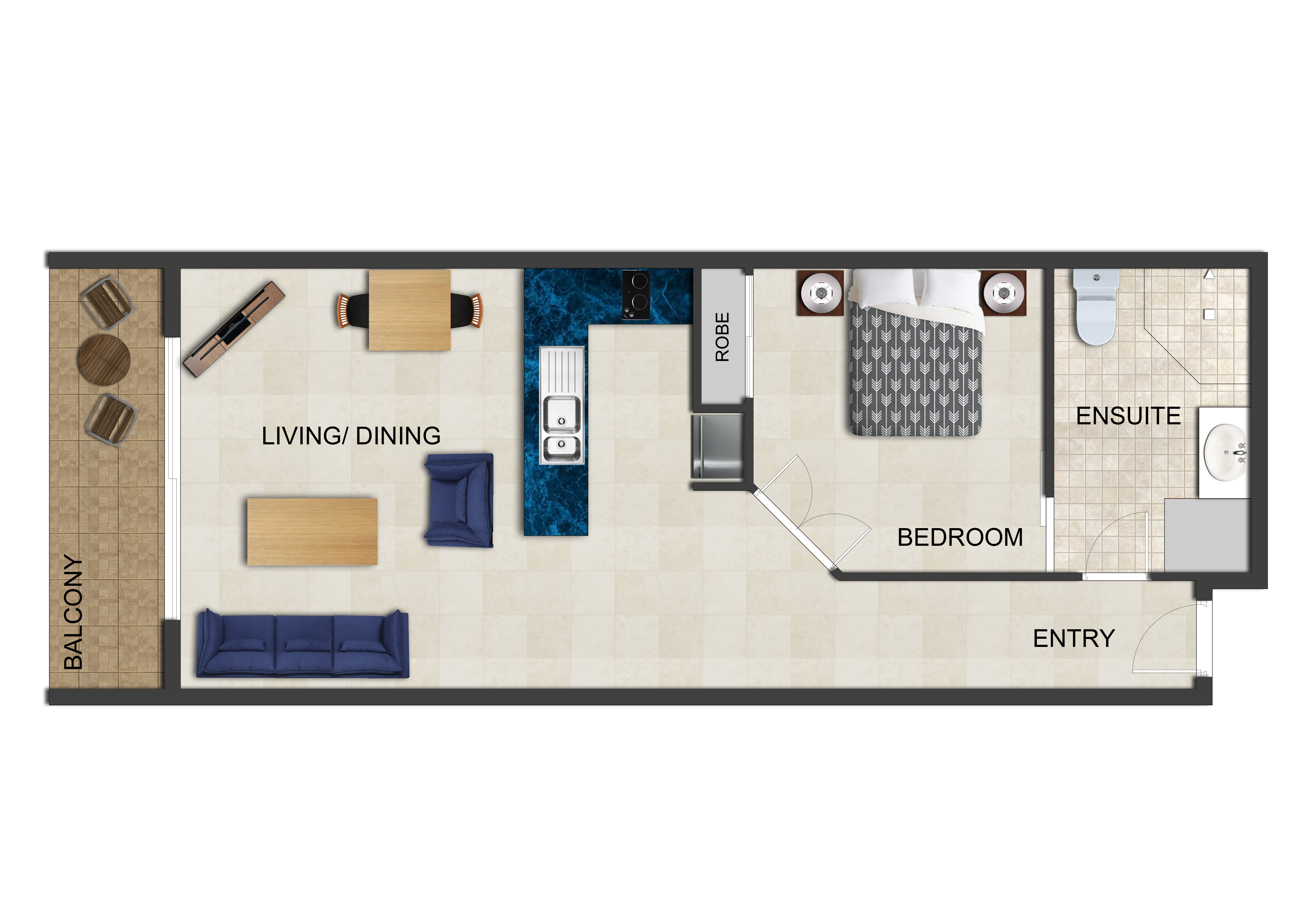 1 Bedroom - Layout