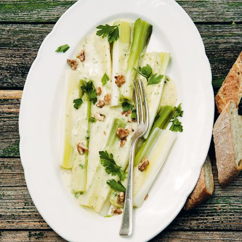 poireaux à la vinaigrette de moutarde