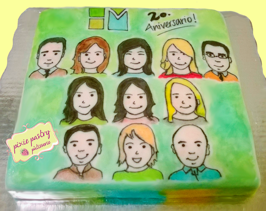 Pastel pintado a mano