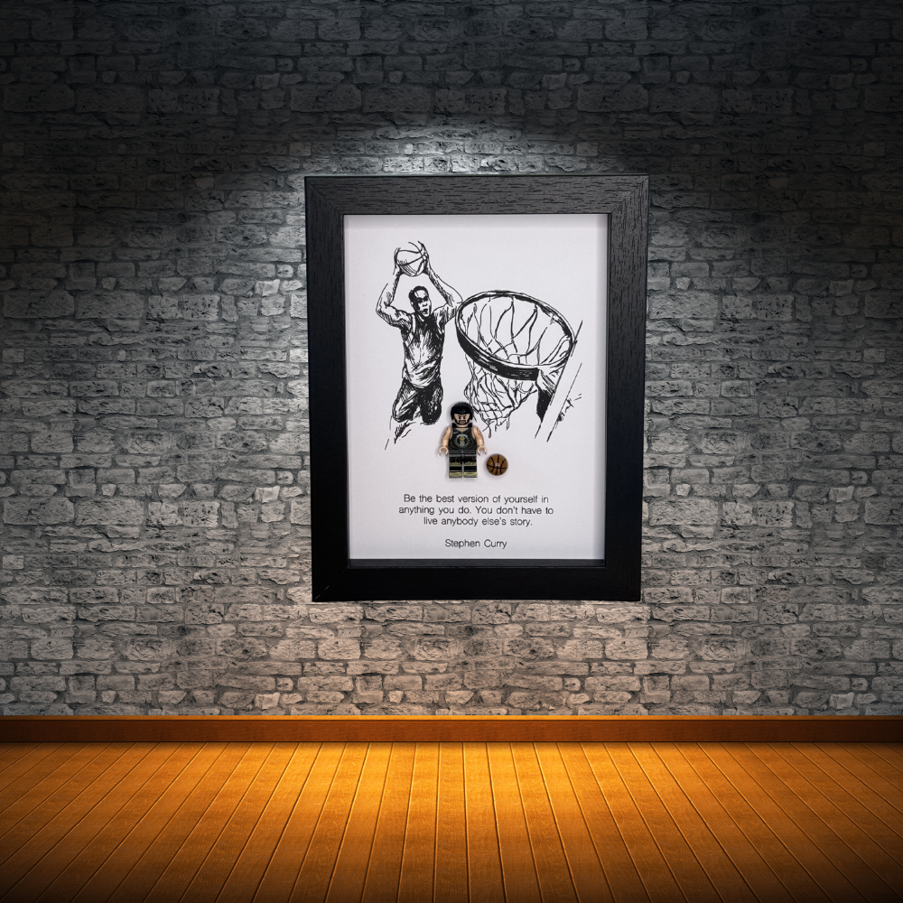 Stephen Curry mini figurine shadow box