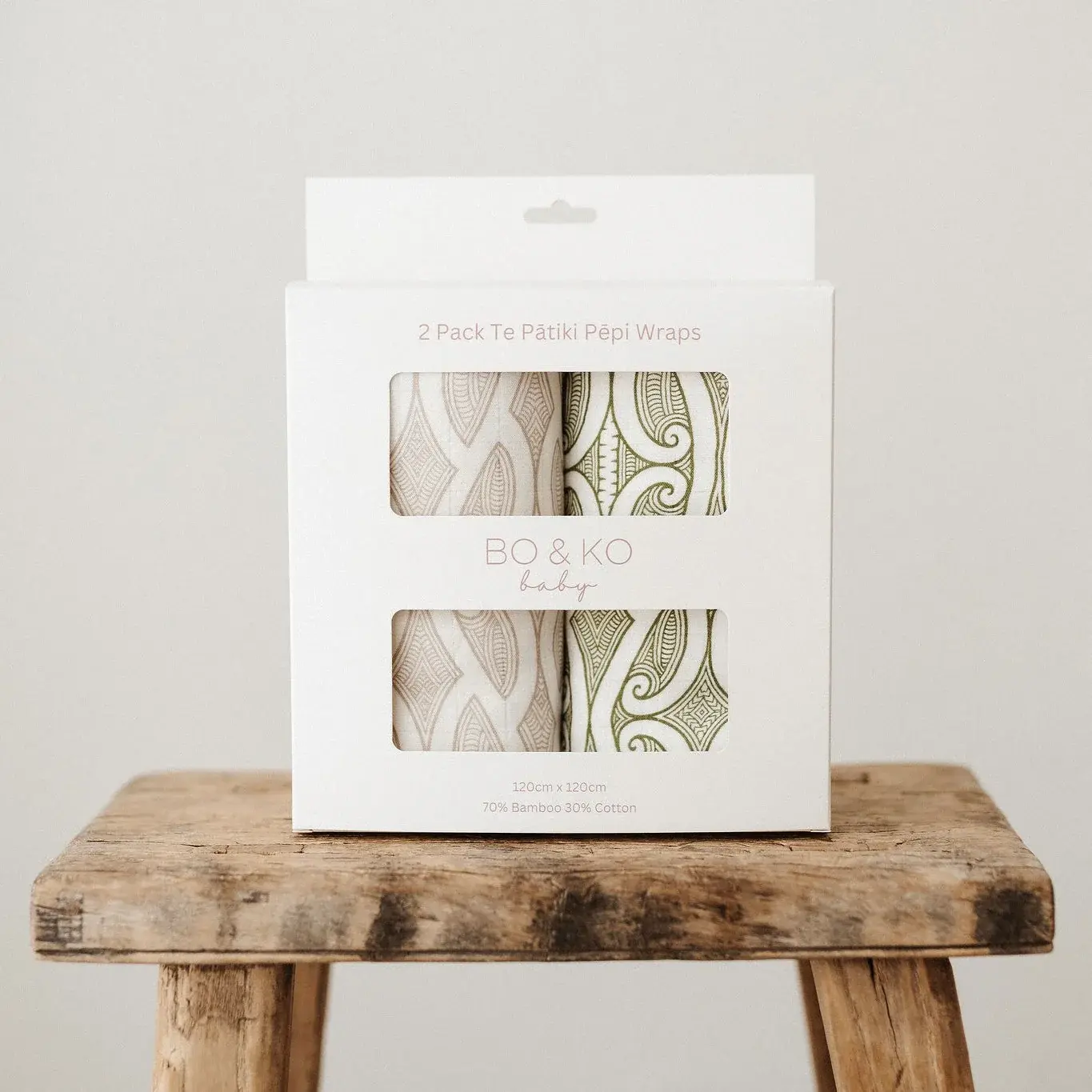Te Pātiki Green & Te Pātiki Mocha 2 pack wrap set