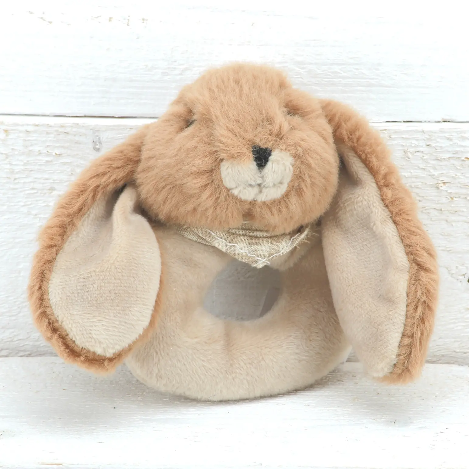 Jomanda Bunny Baby Rattle Soft Toy Brown Premium