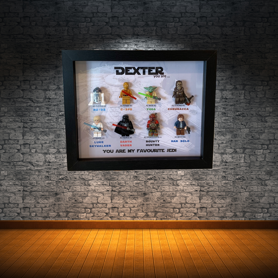Personalised Star Wars Themed Shadowbox - 8 Figurines
