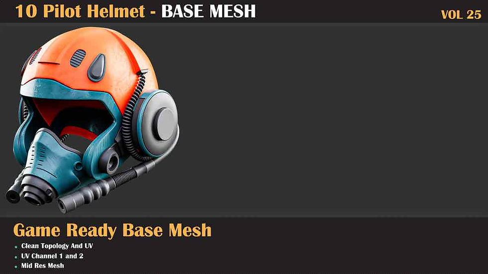 Thumbnail: 10 Pilot Helmet BASE MESH - VOL 25