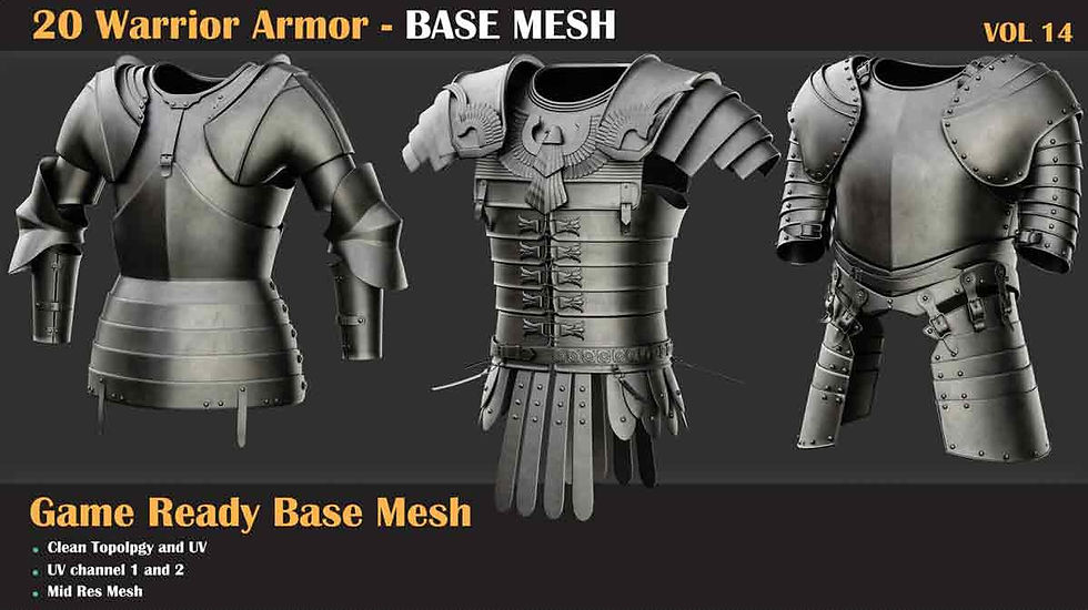 Thumbnail: 20 Warrior Armor BASE MESH - VOL 14