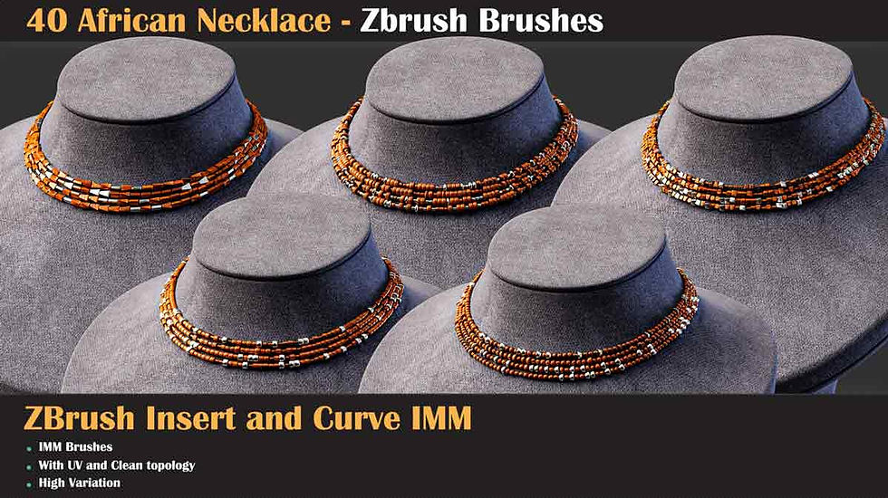 Thumbnail: 40 African Necklace ZBrush IMM Brushes