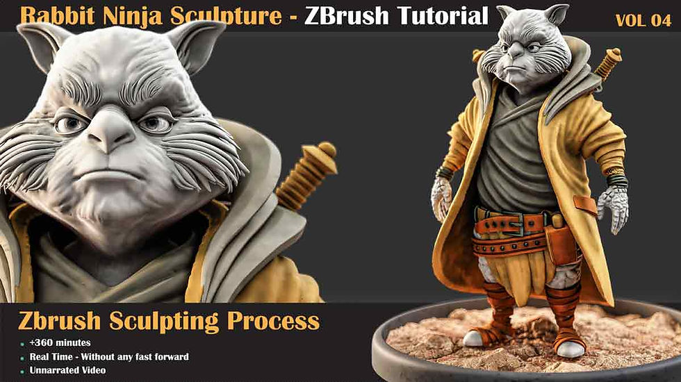 Thumbnail: Ninja Rabbit - ZBrush Sculpture Series Vol5