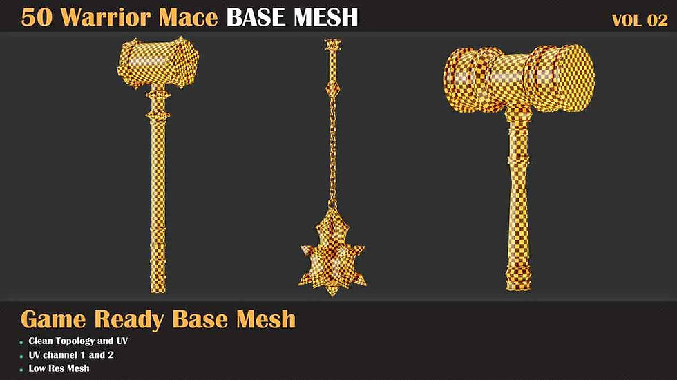 Thumbnail: 50 Warrior Mace Base Mesh - VOL 02 ( Game Ready )